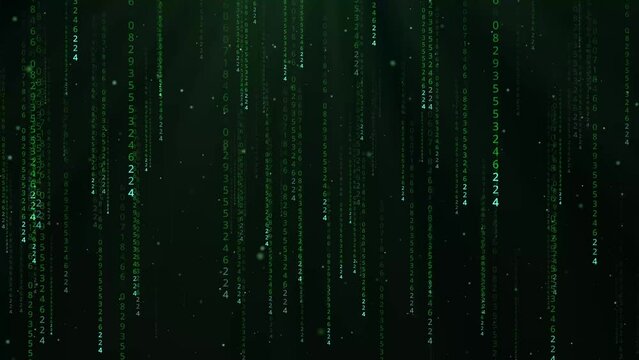 Hacker Matrix technology code Math Screens Particle Green Color