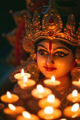 Deepa Mehta - Aarti - Oil Lamp - Hindu Goddess. Fictional Character Created By Generated By Generated AI.