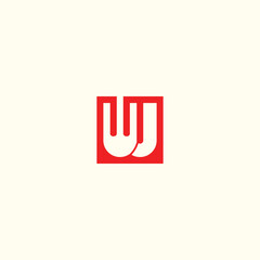 Letter logo design with wj initial unique concept for business