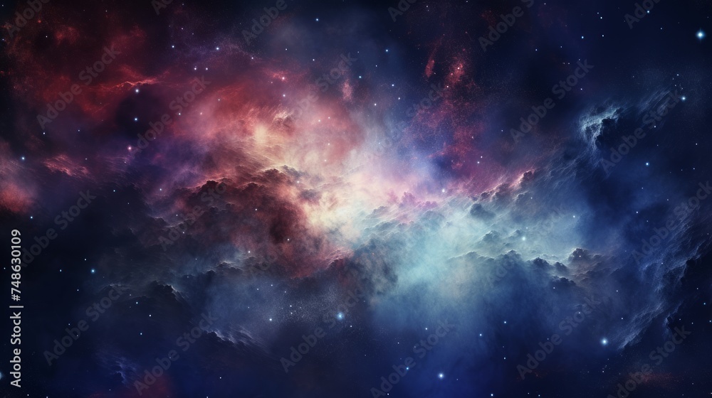 Canvas Prints space background with realistic nebula and shining stars. neural network ai generated art