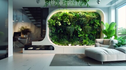 Futuristic Wall Plant System - obrazy, fototapety, plakaty