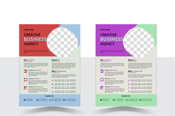 Five bundles of 2 templates of different colors a4 flyer template, modern business flyer template, abstract business flyer and creative design, perfect for creative professional business.