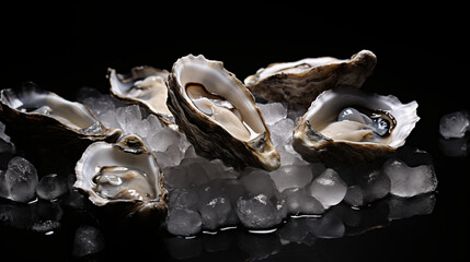 Oysters Ready to Serve. Generative AI. - obrazy, fototapety, plakaty