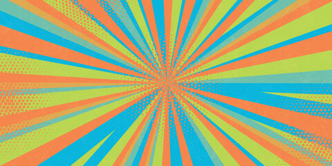 Background in pop art style. Abstract rays background. Vector background.