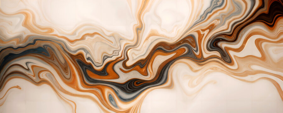 The abstract marbling design created a beautiful pattern with an interesting mix of textures resembling the swirls of coffee on paper against a white background