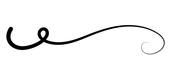 Swash swoop and swish calligraphy sign. Underlines hand drawn stroke. Brush drawn thick curved smears. Hand drawn collection of curly swishes, swashes, squiggles.