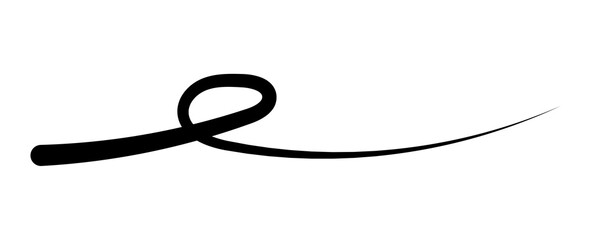 Swoosh and swoops underline typography tail shape. Brush drawn thick curved smear. Hand drawn curly swish, swash, squiggle, twiddle. transparent calligraphy doodle swirl.