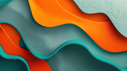 Vibrant 4K Abstract Wallpaper: Colorful Geometric Designs, Textures, and Patterns on Teal and Orange Background Generative AI