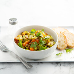 Healthy vegetable ragout with lentils