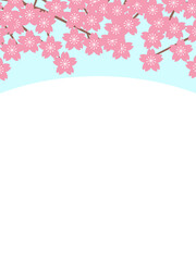 Obraz na płótnie Canvas 春のフレーム素材　桜と空のイメージ（1_1）　タテ