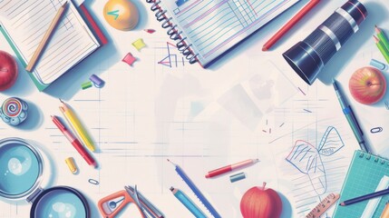  Back to school  background design, hand draw 