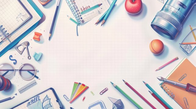  Back to school  background design, hand draw 