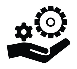 Obraz premium Gear Icon Vector flat design flat illustration on white background..eps