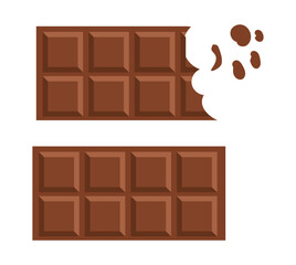 Chocolate bar package packaging blank white pack set isolated vector illustration