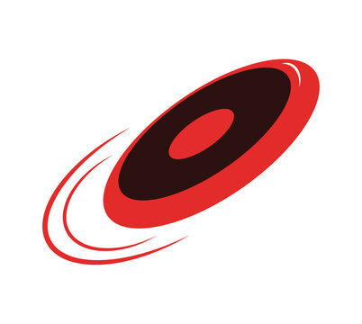 Flying disc vector flat icon. Isolated frisbee golf emoji illustration