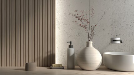 Sleek Modern Soap Dispenser in Contemporary Bathroom