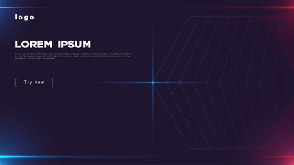 Fototapeta premium Laconic background in dark blue tones with a light flare.