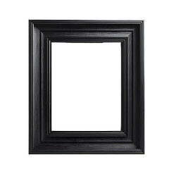 black empty wooden  frame Isolated on white background.	