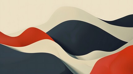 Naklejka premium Minimal geometric background. Dynamic shapes composition. Generative Ai