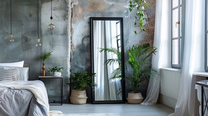 Urban Chic Full-Length Mirror in Trendy Apartment