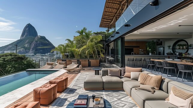  a rooftop terrace that offers breathtaking views of Sugarloaf Mountain