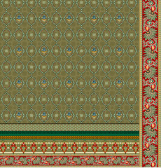 A beautiful Geometric Ornament Ethnic style border design handmade artwork with Design for fashion , fabric, textile, wallpaper, cover, web , wrapping and all prints