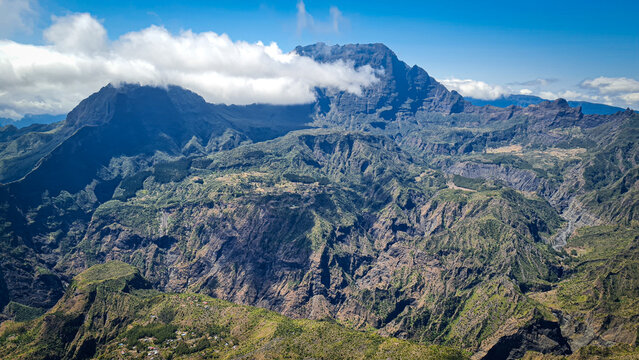 View of Cirque de Mafate from the viewpoint of Maido - Reunion Island