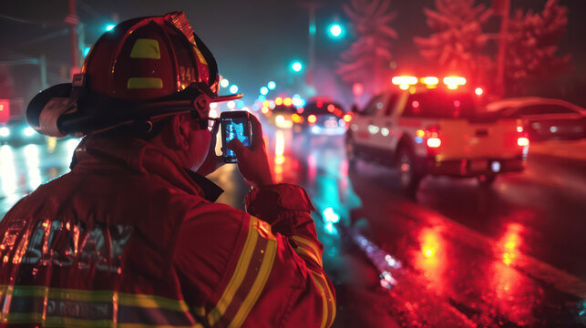 First responders take pictures, record on their phones, emergency situations.