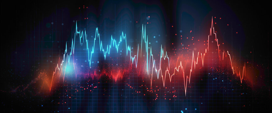 Animated stock market graph pulsing with the highs and lows of financial activity, resembling a dynamic heartbeat.