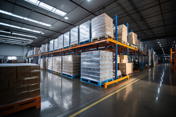 A warehouse distributes products Interior.