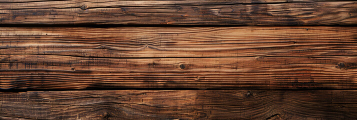 Old polished wooden planks with knots and grains. Classic wood paneling for background and design with copy space. - obrazy, fototapety, plakaty