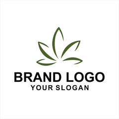 Naklejka premium Outline lotus logo vector