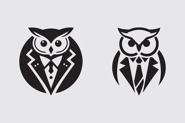 Obraz premium editable owl face simple logo