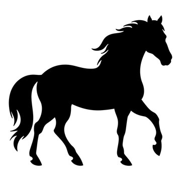 Silhouette of a horse, running horse icon logotype design silhouette, vector illustration