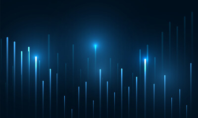 Dark blue abstract technology background with business candle stick graph chart of stock market investment trading concept. Vector illustration