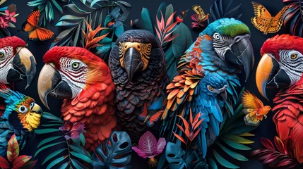 Foto auf Alu-Dibond Endangered animals in vivid detail, showcasing the diversity we must protect from extinction © Wilasinee