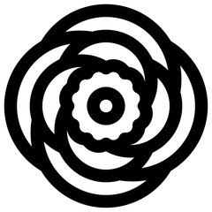 Japanese camellia. Editable stroke vector icon.