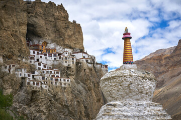 Old stupa in the Phuktal buddhist monastery in Zanskar