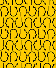 Head people Pattern. Face Persons Background