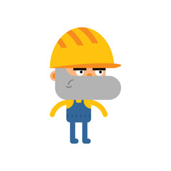 Worker in hard hat cartoon character. - 748647311