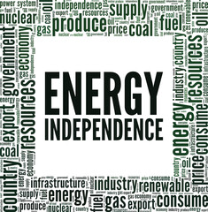 Fototapeta premium Energy Independence word cloud conceptual design isolated on white background.