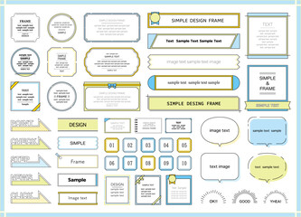 フレームのセット　飾り　装飾　枠　デザイン　タイトル　ラベル　見出し　飾り枠　線　サンバースト