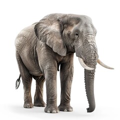 side-view_cute_young_indian_elephant_trunk_upwards_white_background_ai_generated