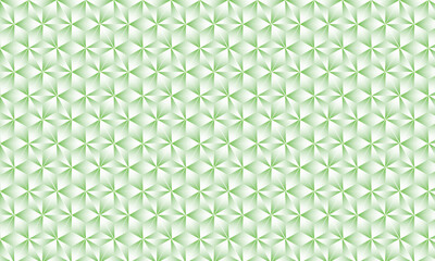 3D realistic green and white gradient pattern. Modern cube texture. seamless pattern Background. Repeating tiles. Triangular volumetric elements of different random size. 3D illustration. EPS 10