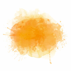 Abstract hand painted orange watercolour splatter design - 748649714
