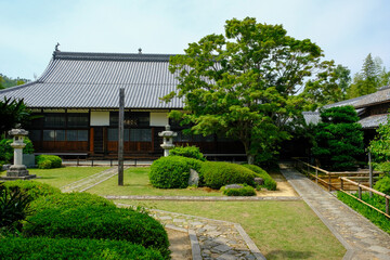 新緑が美しい京都鷹峯源光庵の風景