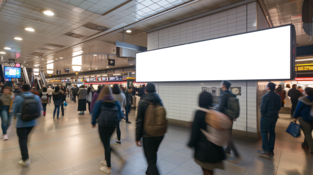 busy areas, districts, vertical and horizontal displays showcase advertisements, their screens left blank and white