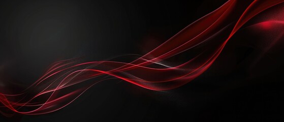 Abstract red curve wave light on black design modern luxury futuristic background vector illustration .