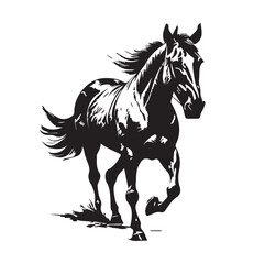 Horse silhouette animal black horses graphic vector illustration