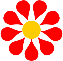 red flower on white background